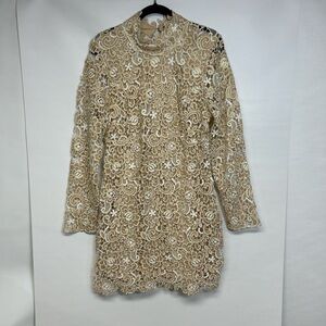 VENUS Lace Long Sleeve Dress in Cream